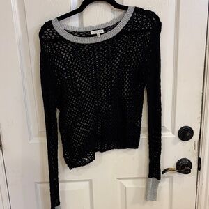 Leith Black and Silver Knit Top
